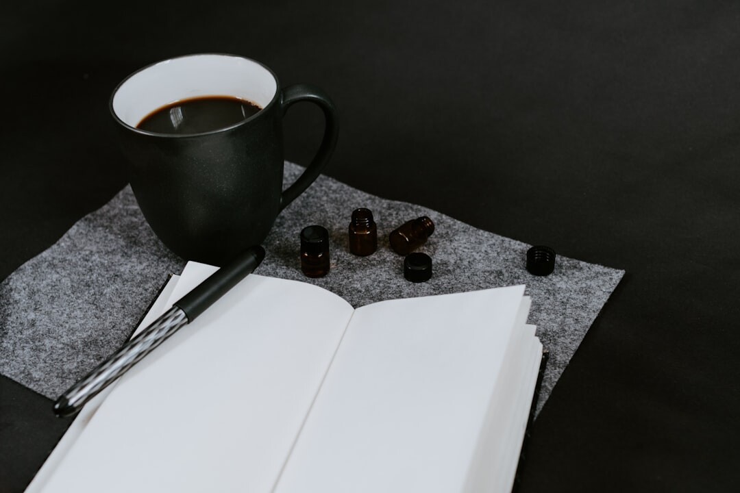 mystery writer desk with notebook